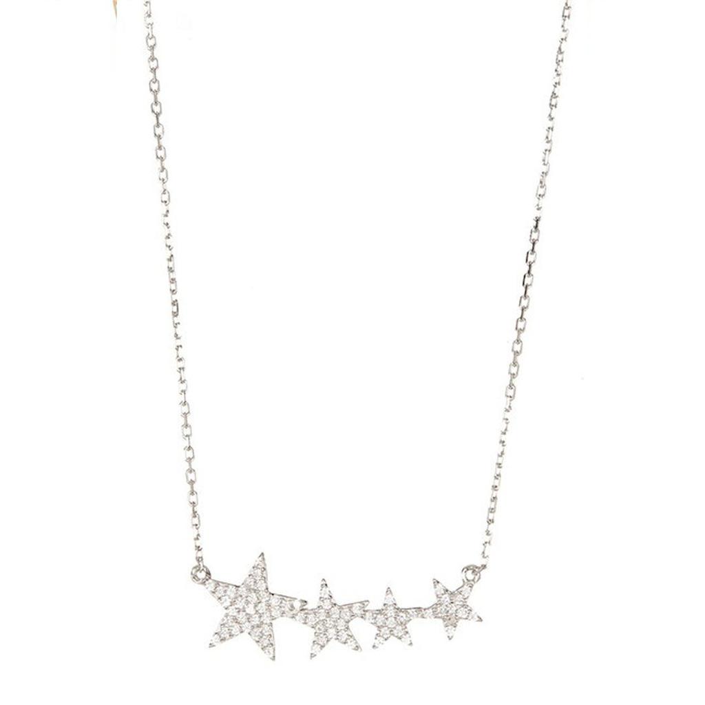 Adornia .925 Sterling Silver Crystal Starburst Necklace商品第1张图片规格展示