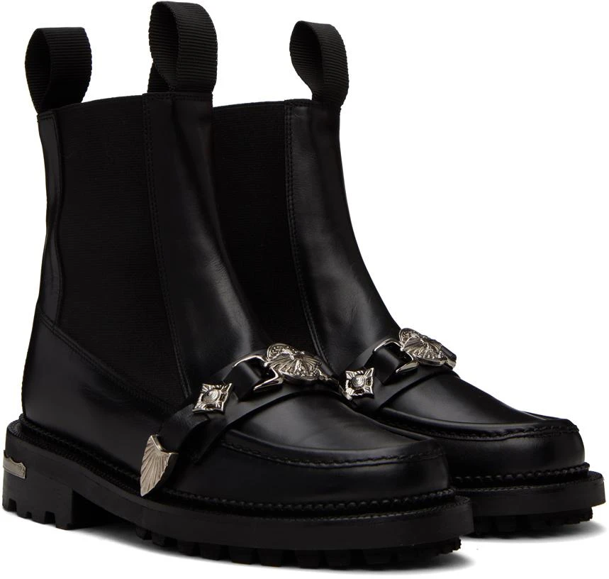商品Toga Pulla|SSENSE Exclusive Black Embellished Chelsea Boots,价格¥1681,第4张图片详细描述