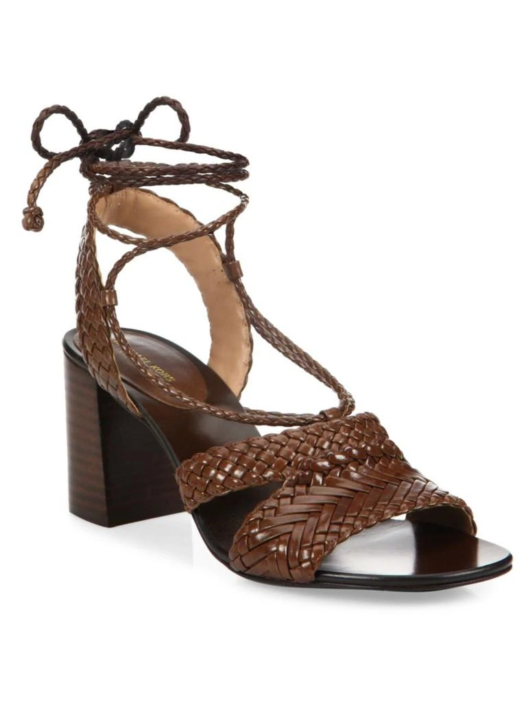 商品Michael Kors|Michael Kors Collection - Lawson Ankle-Wrap Woven Leather Sandals,价格¥1486,第2张图片详细描述