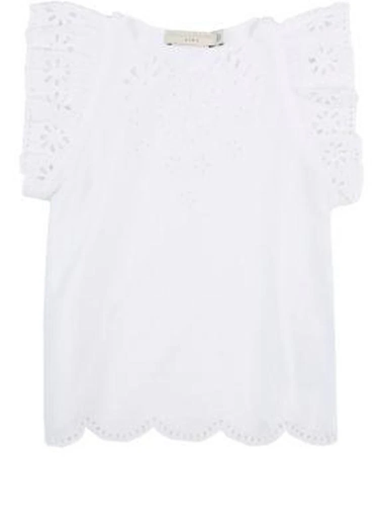 商品Stella McCartney|Embroidered Cotton Eyelet Top,价格¥442,第1张图片