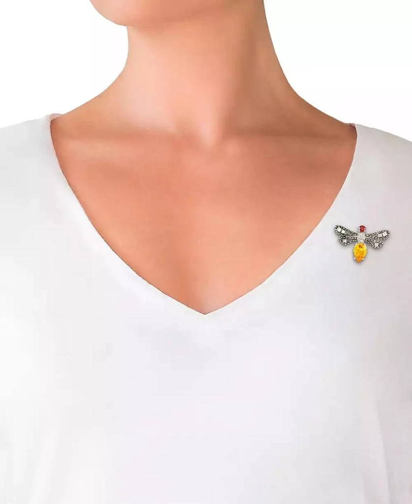 商品Macy's|Marcasite (3/8 ct. t.w.) & Cubic Zirconia Dragonfly Pin in Sterling Silver,价格¥1677,第2张图片详细描述