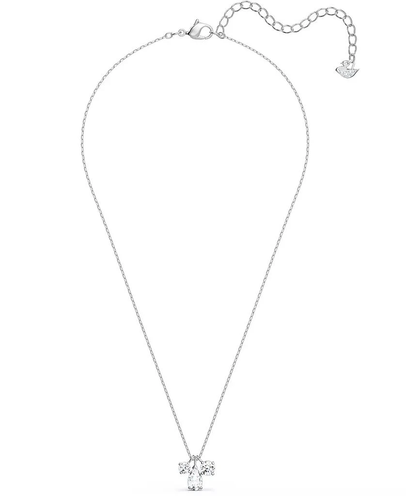 商品Swarovski|Silver-Tone Triple Crystal Pendant Necklace, 15-5/8" + 2" extender,价格¥900,第3张图片详细描述