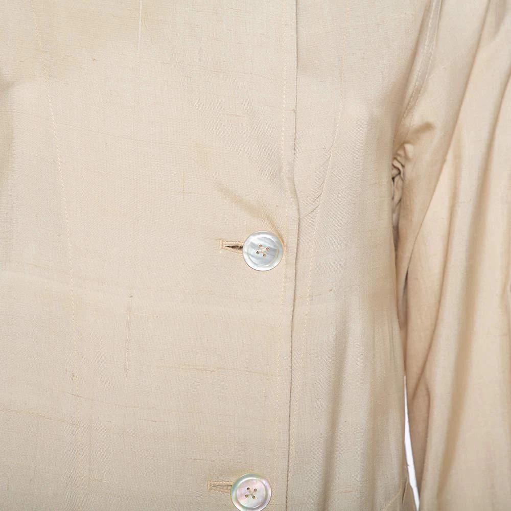 商品[二手商品] Ralph Lauren|Ralph Lauren Beige Silk Button Front Lightweight Coat S,价格¥1523,第4张图片详细描述