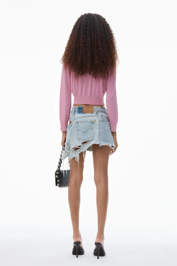 商品Alexander Wang|logo cropped cardi in superfine merino,价格¥1468,第4张图片详细描述