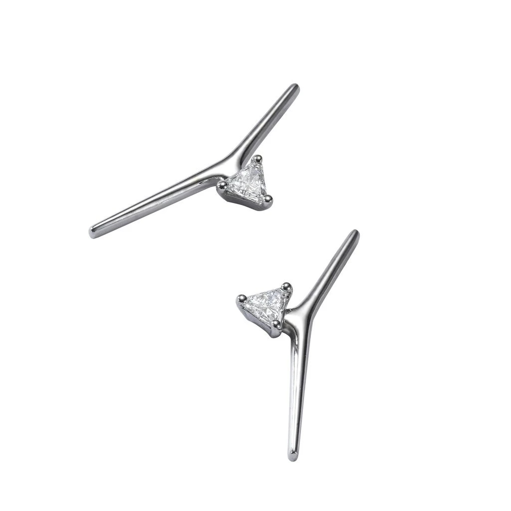 商品AME|Âme Trio 18K White Gold, Lab-Grown Diamond 0.45ct. tw. Small Bar Earrings,价格¥11065,第3张图片详细描述