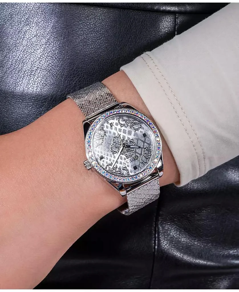 商品GUESS|Women's Analog Silver Mesh Watch 32mm,价格¥550,第4张图片详细描述