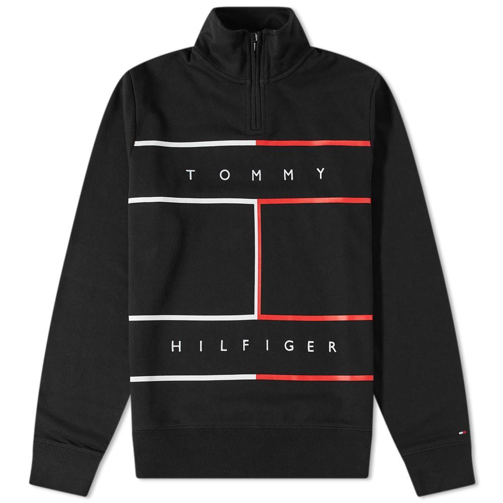 商品Tommy Hilfiger|Tommy Jeans Larger RWB Flag Half Zip Sweat,价格¥479,第1张图片