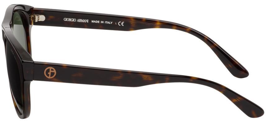 商品Giorgio Armani|玳瑁色徽标太阳镜,价格¥3022,第5张图片详细描述