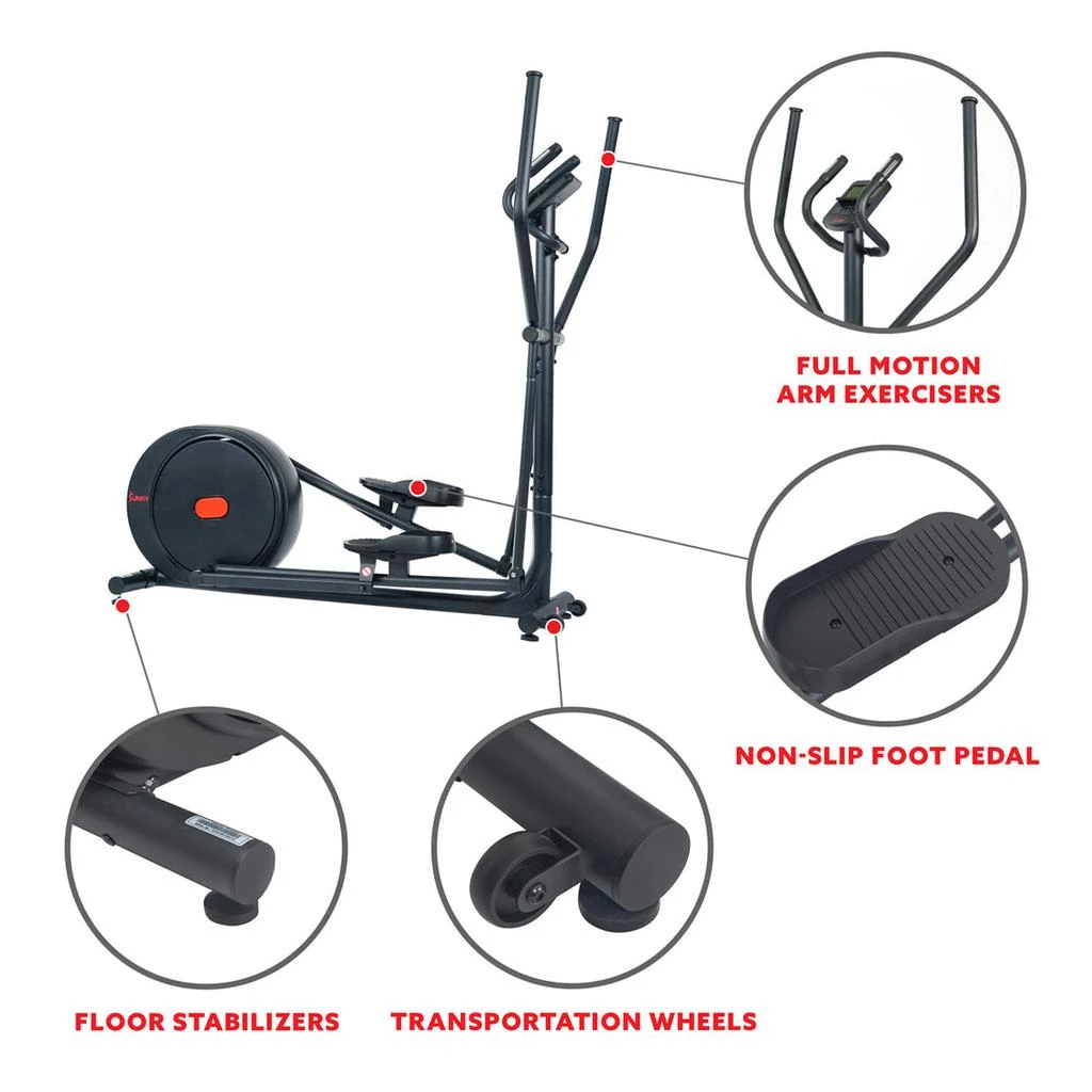 商品Sunny Health & Fitness|Sunny Health & Fitness Carbon Premium Programmable Magnetic Elliptical,价格¥4742,第4张图片详细描述