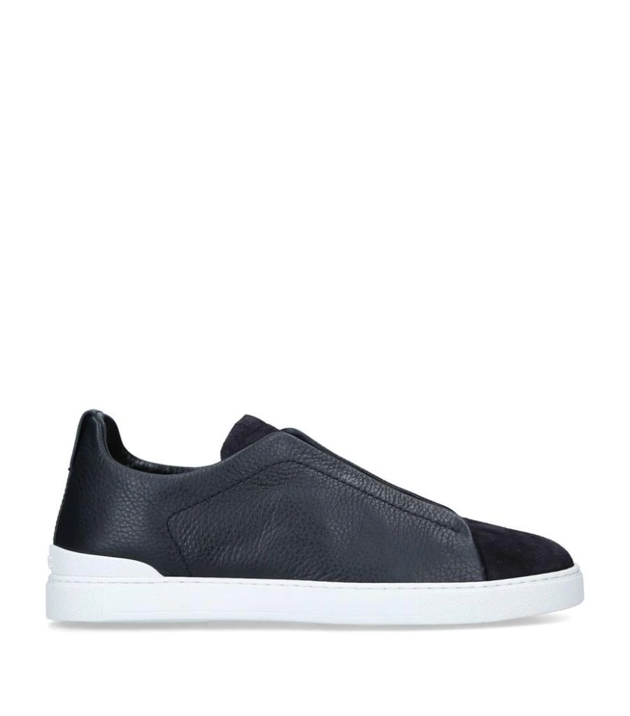 商品Zegna|Leather Triple Stitch Sneakers,价格¥9567,第1张图片