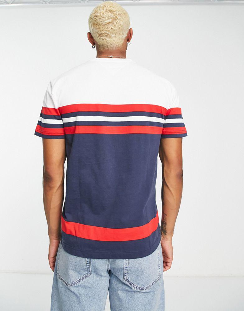 Tommy Jeans classic colourblock t-shirt in navy商品第4张图片规格展示