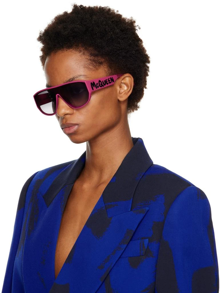 商品Alexander McQueen|Pink Graffiti Mask Sunglasses,价格¥1352,第4张图片详细描述