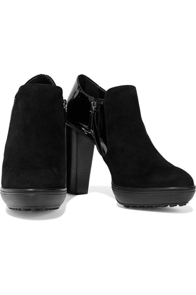商品Tod's|Suede and patent-leather platform ankle boots,价格¥2206,第4张图片详细描述