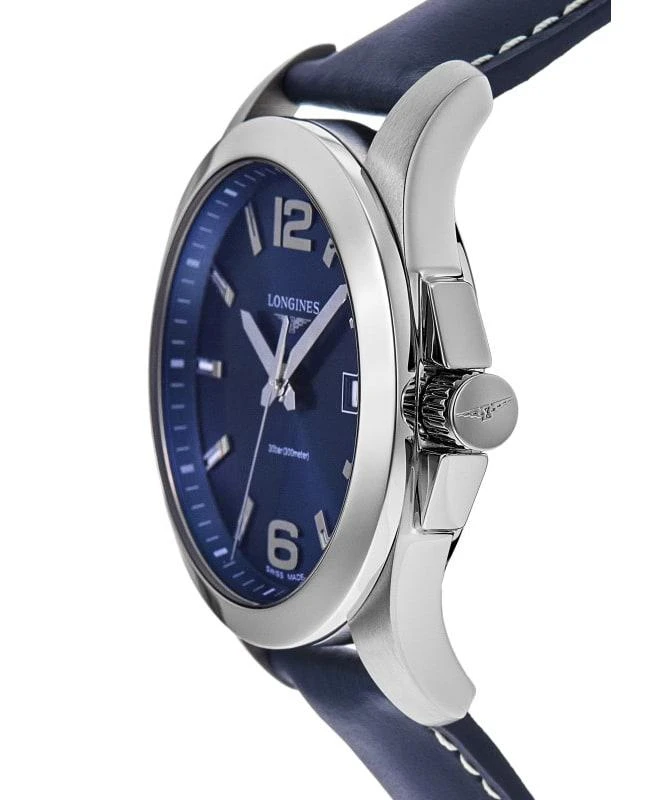 商品Longines|Longines Conquest Quartz Blue Dial Leather Strap Men's Watch L3.760.4.96.0,价格¥4883,第3张图片详细描述