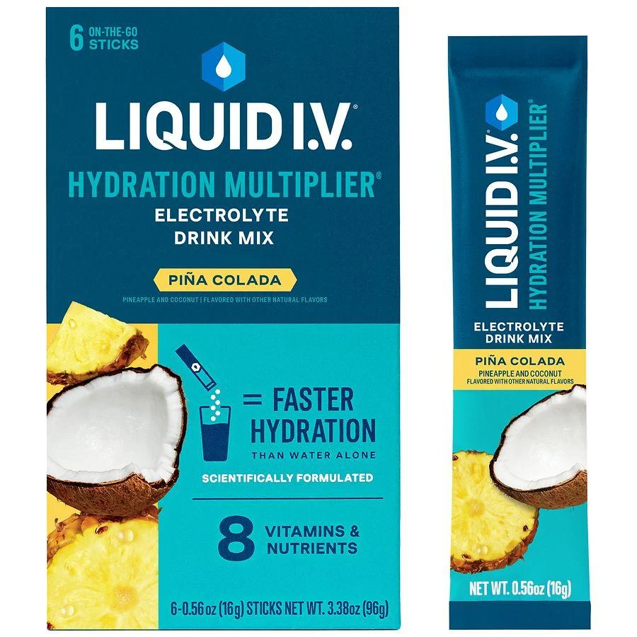 商品Liquid I.V.|Hydration Multiplier Electrolyte Drink Mix Pina Colada, 6ct,价格¥88,第3张图片详细描述