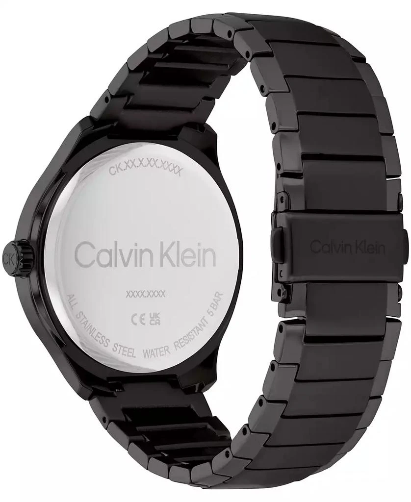 商品Calvin Klein|Men's 3H Quartz Black Stainless Steel Bracelet Watch 43mm,价格¥996,第3张图片详细描述