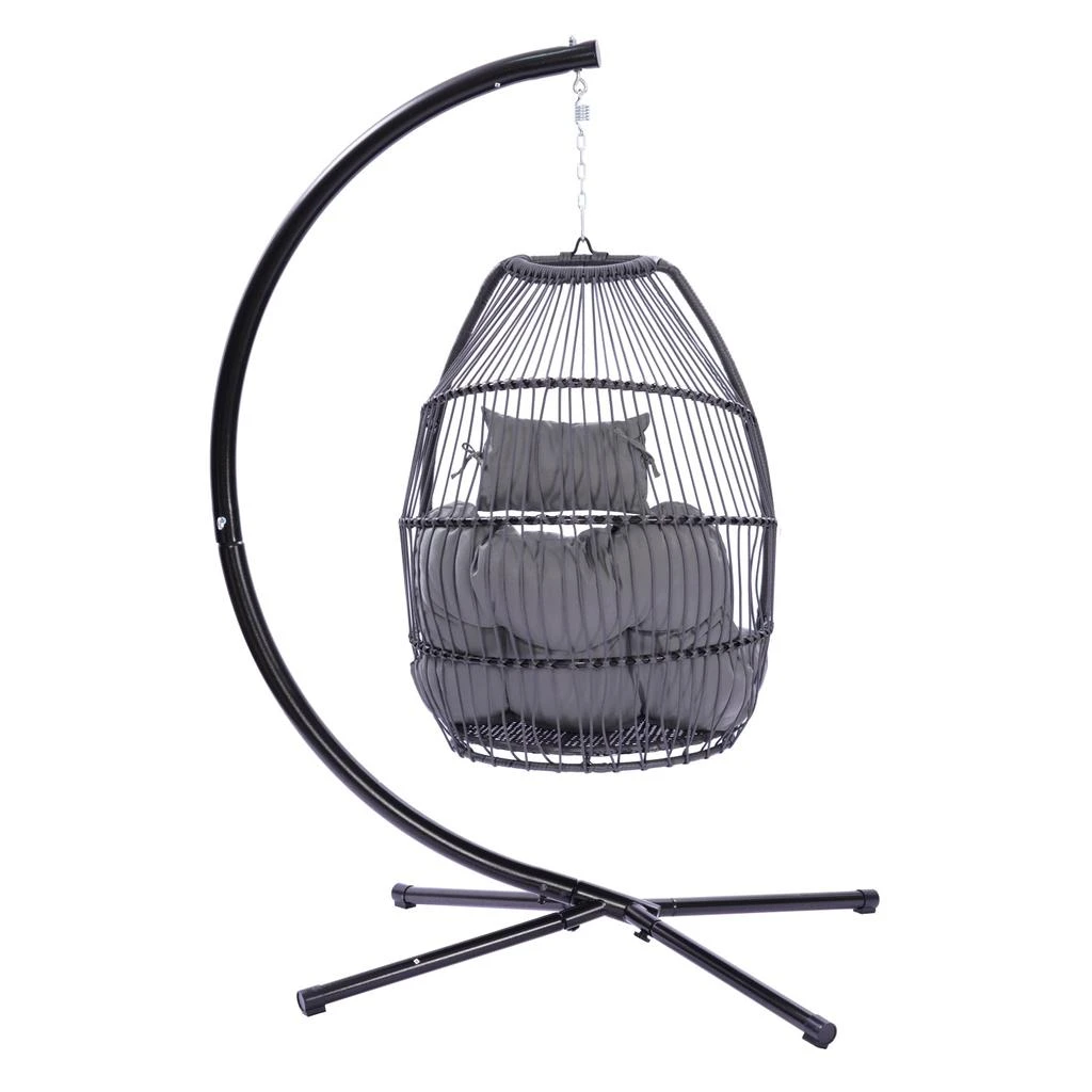 商品Simplie Fun|Outdoor Patio Wicker Folding Hanging Chair,价格¥3235,第5张图片详细描述