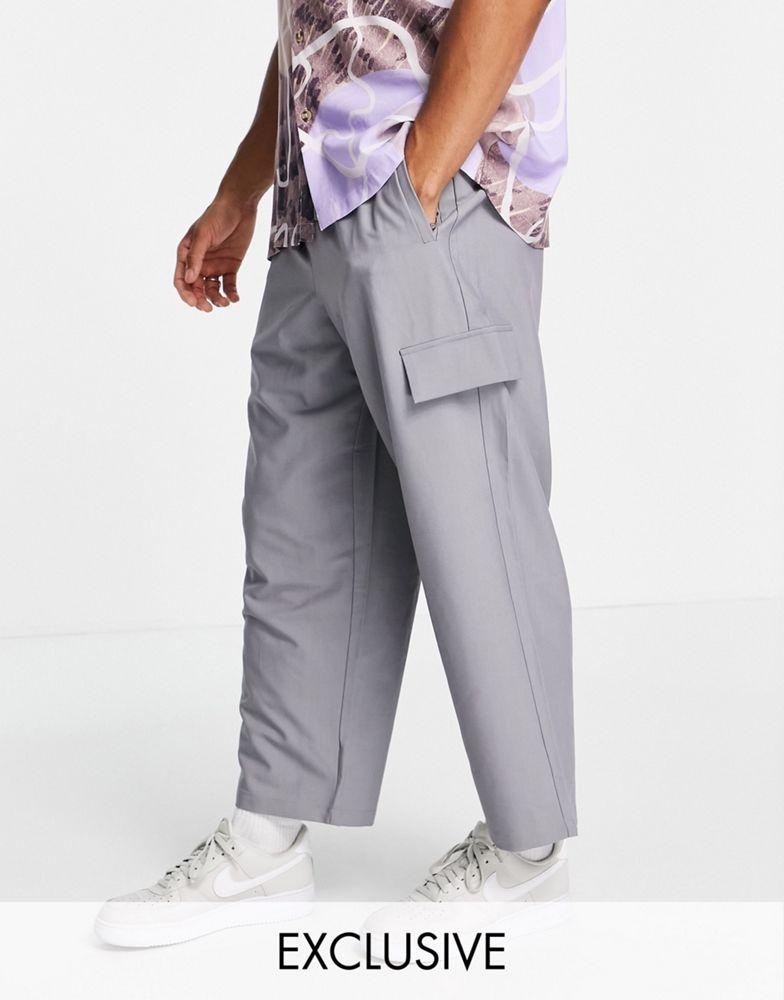 （瑕疵破损）Reclaimed Vintage inspired grey trousers商品第1张图片规格展示