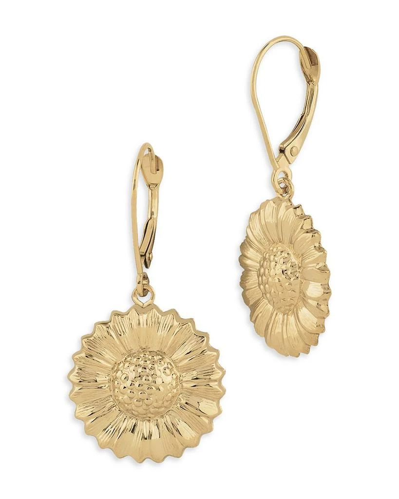 商品Moon & Meadow|14K Yellow Gold Sunflower Drop Earrings,价格¥2499,第1张图片