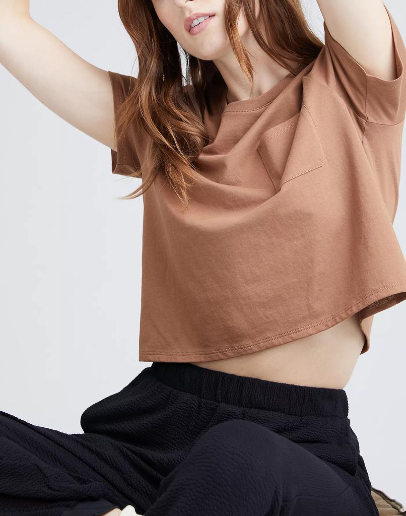 商品Madewell|Richer Poorer Pima Boxy Crop Tee,价格¥287,第4张图片详细描述