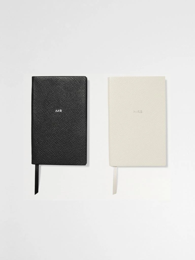 商品SMYTHSON|Panama “mr & Mrs” 纹理皮革笔记本（两本装）,价格¥687,第1张图片