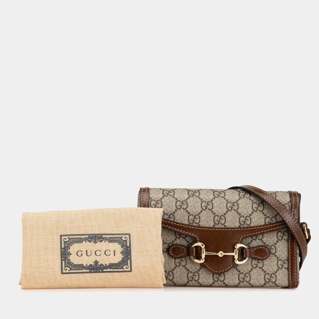 Gucci Brown GG Supreme Canvas Mini Horsebit 1955 Crossbody Bag 商品