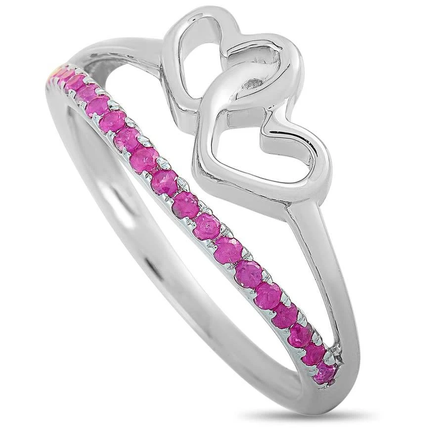 商品LB Exclusive|14K White Gold Ruby Heart Ring,价格¥1711,第1张图片