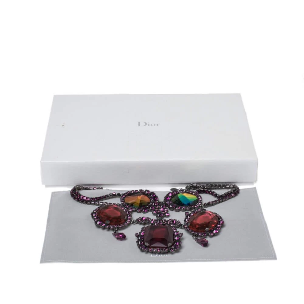 商品[二手商品] Dior|Dior Gunmetal Tone Crystal Statement Necklace,价格¥11027,第5张图片详细描述