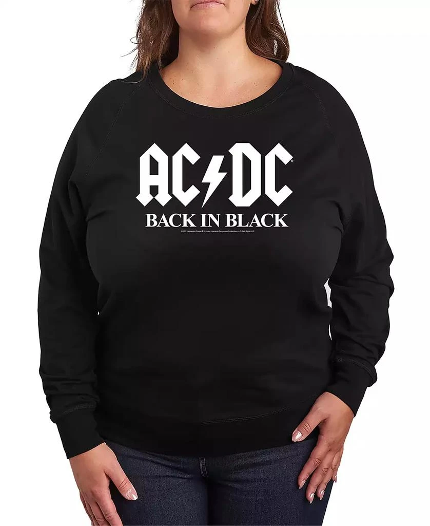 商品Hybrid Apparel|Plus Size ACDC Logo Back in Black Graphic Pullover Top,价格¥301,第1张图片