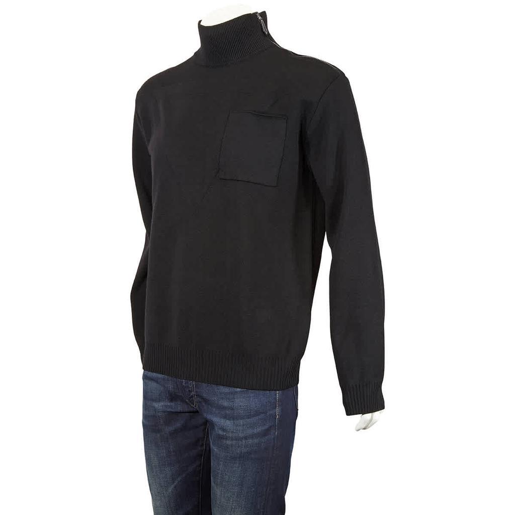 商品Burberry|Burberry Black Zip Detail Wool Turtleneck Sweater, Size X-Large,价格¥3859,第4张图片详细描述