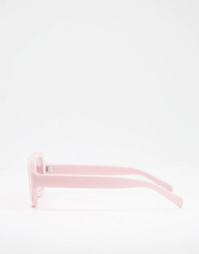 商品ASOS|ASOS DESIGN square sunglasses in pink with tonal lens - PINK,价格¥80,第4张图片详细描述