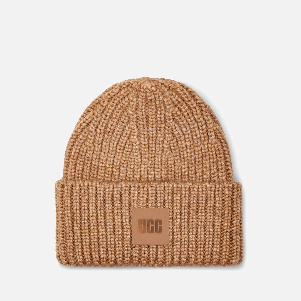 商品UGG|UGG Women's Airy Knit Ribbed Beanie - Camel,价格¥493,第1张图片