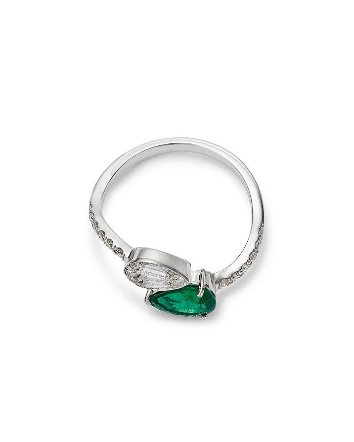 商品Bloomingdale's Fine Collection|14K White Gold Emerald & Diamond Bypass Ring,价格¥17016,第3张图片详细描述