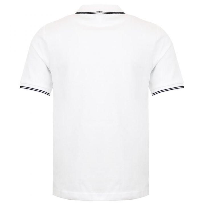 White Short Sleeve Logo Polo Shirt商品第3张图片规格展示