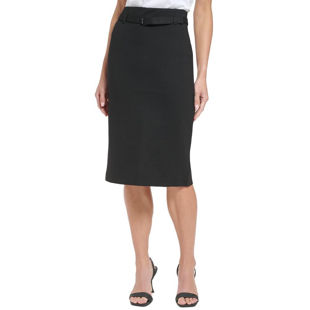 商品Calvin Klein|Women's Belted Ponte Pencil Skirt,价格¥663,第1张图片