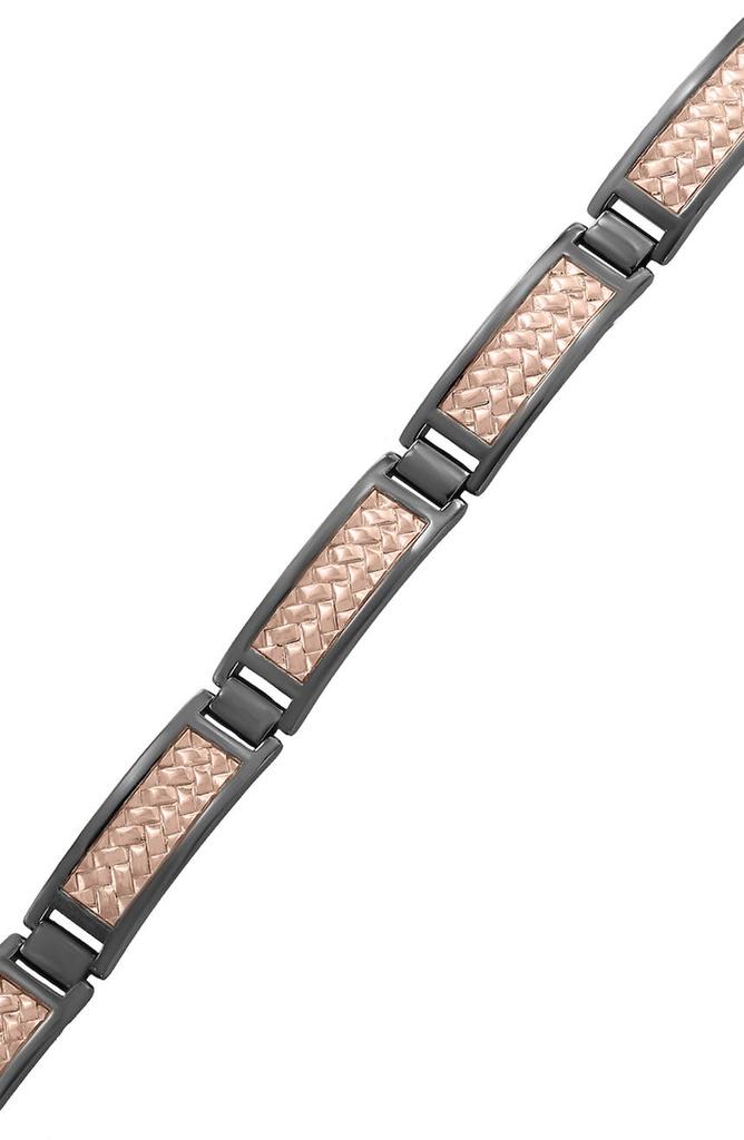 Two-Tone Sterling Silver Woven Link Flex Bracelet商品第1张图片规格展示