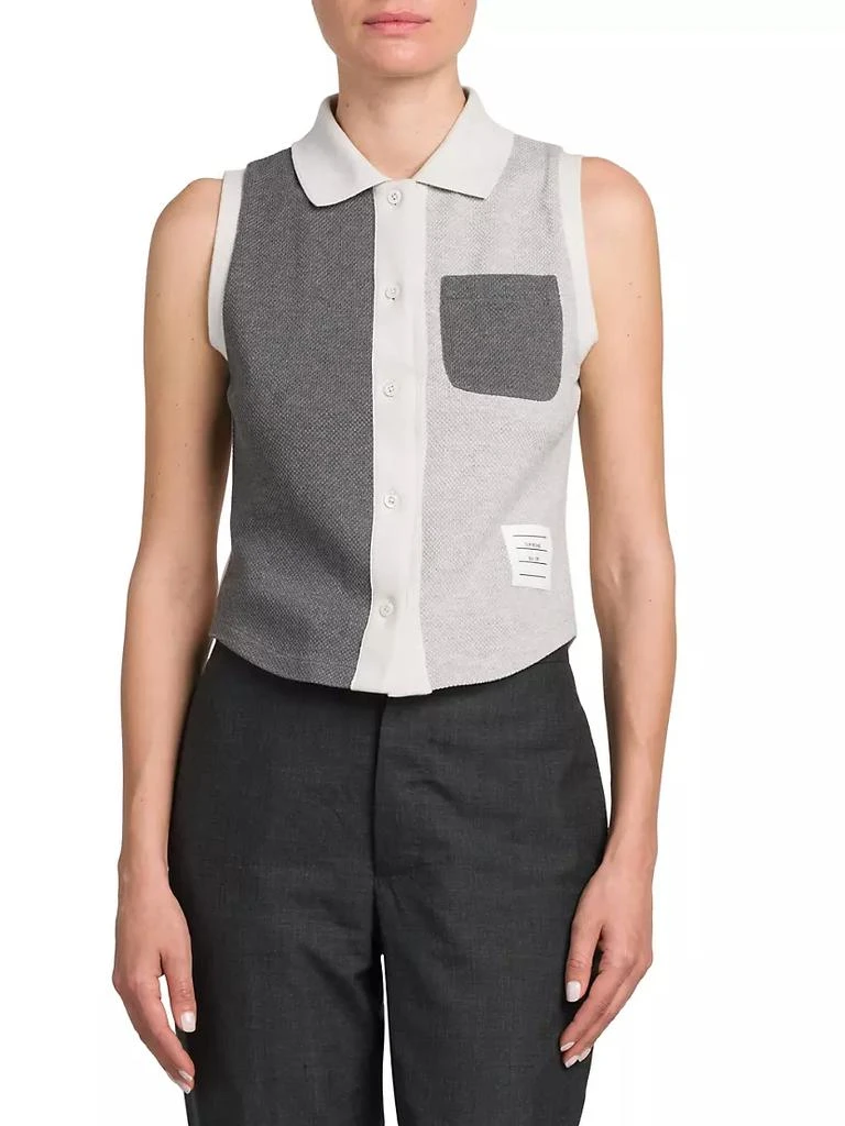 商品Thom Browne|Sleeveless Colorblocked Polo,价格¥3905,第2张图片详细描述