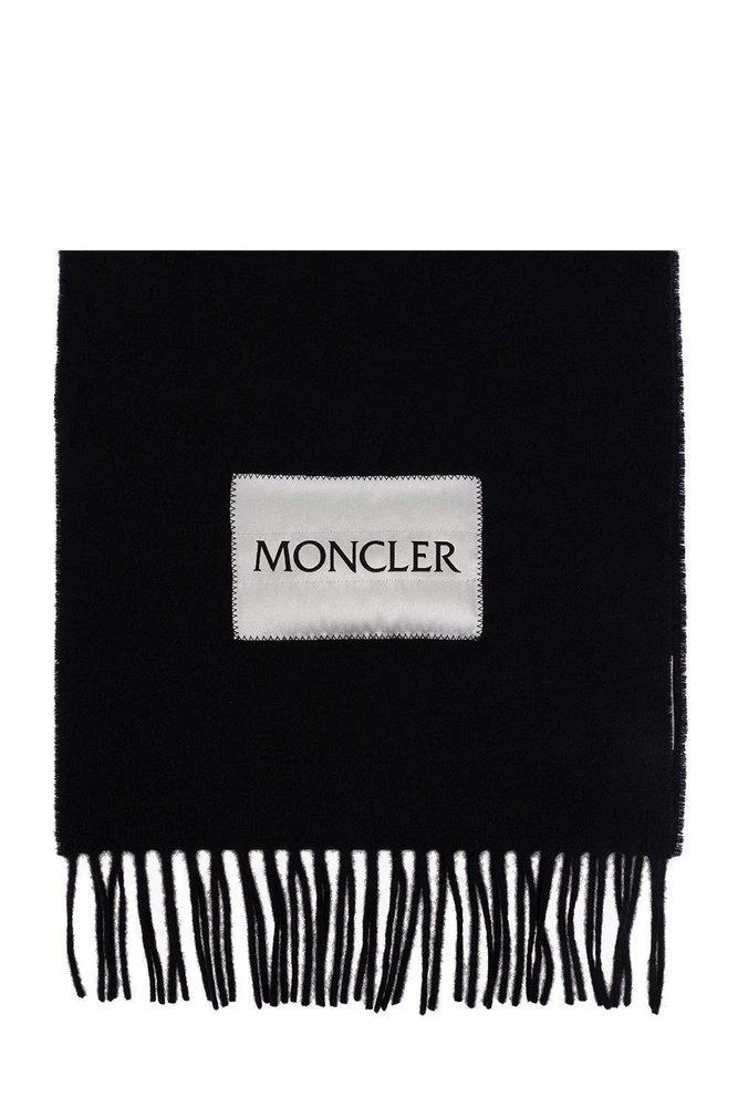 商品Moncler|Moncler Logo-Patch Fringed Scarf,价格¥1424,第1张图片