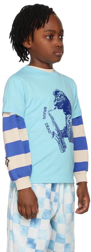 商品Brain Dead|SSENSE Exclusive Kids Blue Dino Jazz T-Shirt,价格¥286,第5张图片详细描述