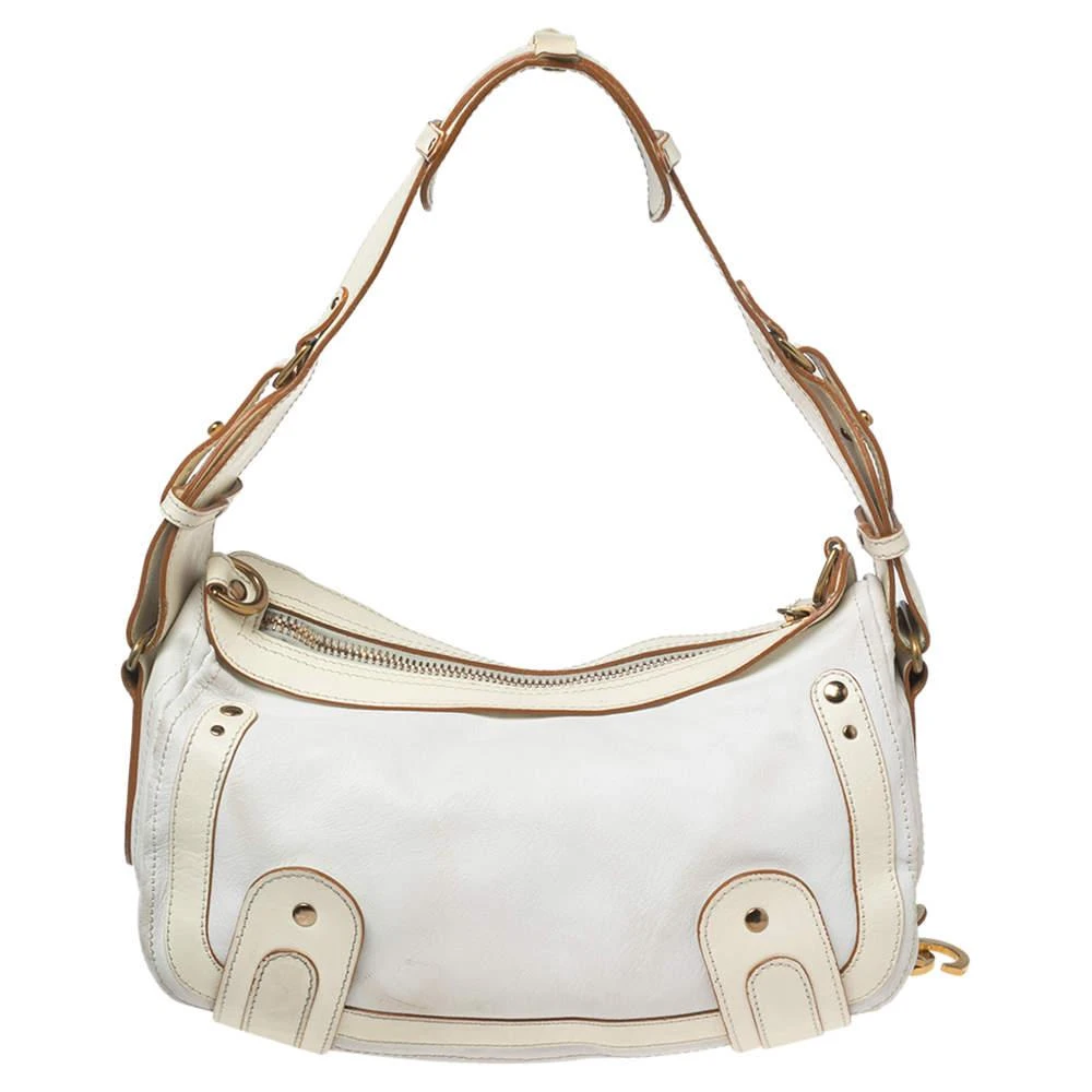 商品[二手商品] Chloé|Chloe White/Cream Leather Logo Charm Shoulder Bag,价格¥991,第4张图片详细描述