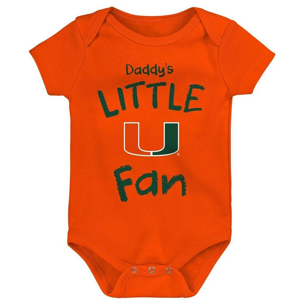 商品Outerstuff|Infant Boys and Girls Orange Miami Hurricanes Daddy's Little Fan Bodysuit,价格¥135,第1张图片