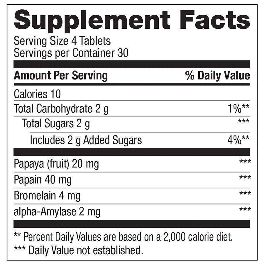 商品Walgreens|Chewable Papaya Enzyme Complex Tablets,价格¥50,第4张图片详细描述