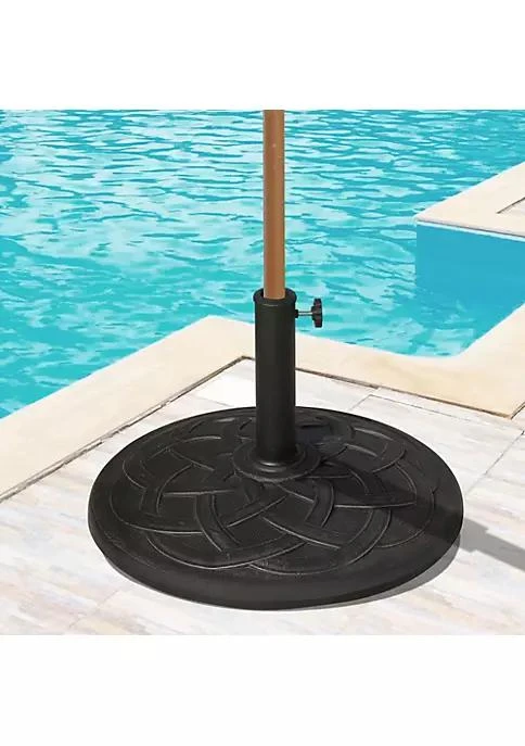 商品belk|21 42 Lbs Round Resin Umbrella Base Stand Market Parasol Holder With Beautiful Decorative Pattern And Easy Setup For %CF%861 %CF%861.89 Pole For Lawn Deck Backyard Garden Bronze,价格¥561,第4张图片详细描述