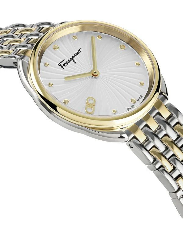 商品Salvatore Ferragamo|Cuir Two-Tone Stainless Steel Bracelet Watch,价格¥4367,第3张图片详细描述