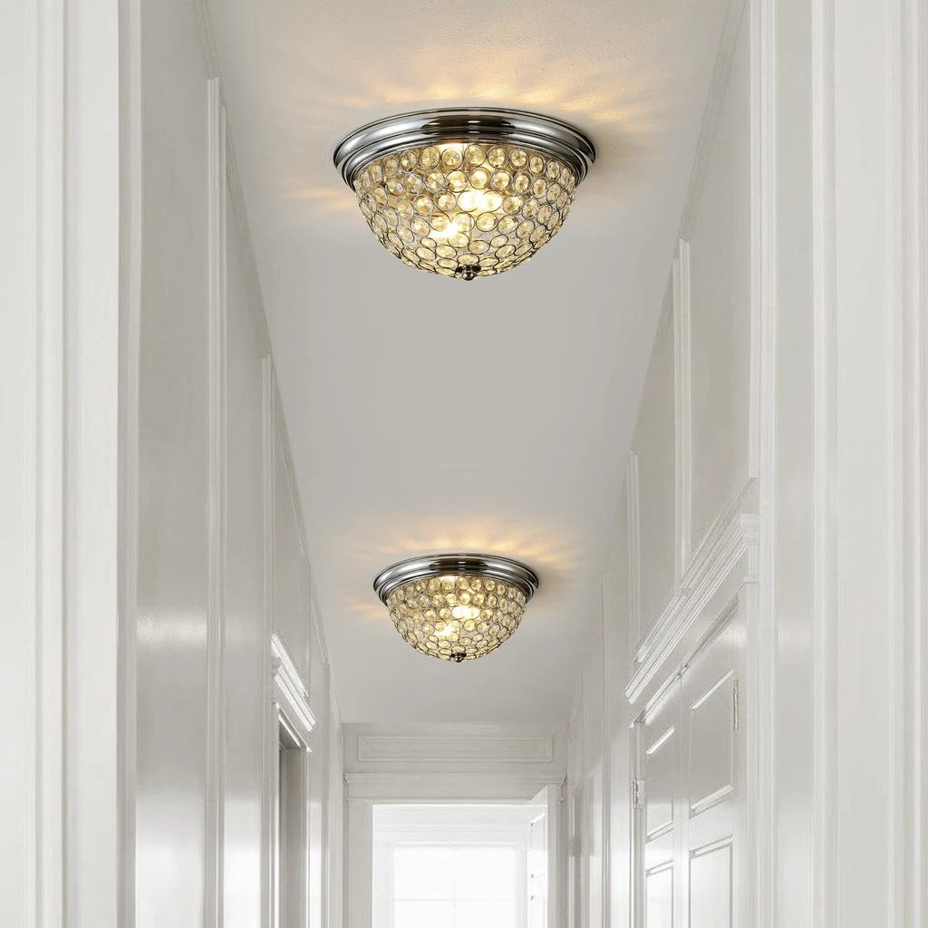 商品JONATHAN Y|Malia 12" 1-Light Traditional Transitional Iron LED Flush Mount,价格¥1316,第3张图片详细描述