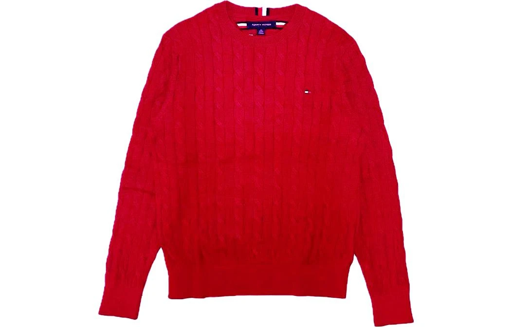 商品[国内直发] Tommy Hilfiger|经典纯色套头圆领秋冬针织衫 男款 红色,价格¥713,第1张图片