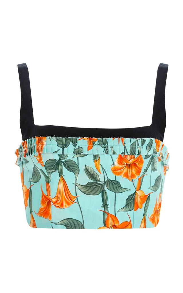 商品Agua by Agua Bendita|Agua by Agua Bendita - Nectarina Sabanero Dorado Cotton Cropped Top - Floral - XS - Moda Operandi,价格¥674,第1张图片