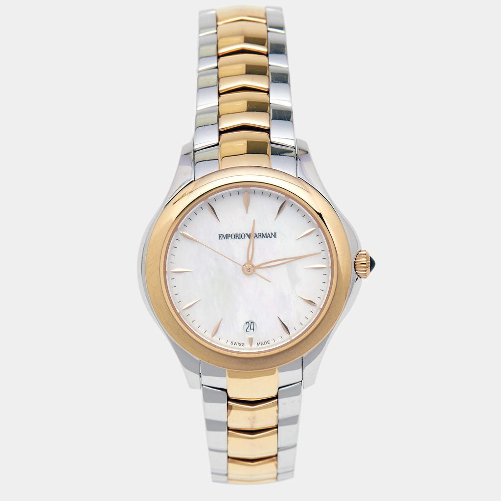 Emporio Armani Mother of Pearl Two Tone Stainless Steel Esedra ARS8503 Women's Wristwatch 35 mm商品第1张图片规格展示