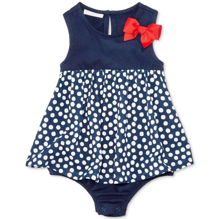 商品First Impressions|Dot-Print Skirted Cotton Romper, Baby Girls (0-24 months), Only at Macy's,价格¥53,第1张图片