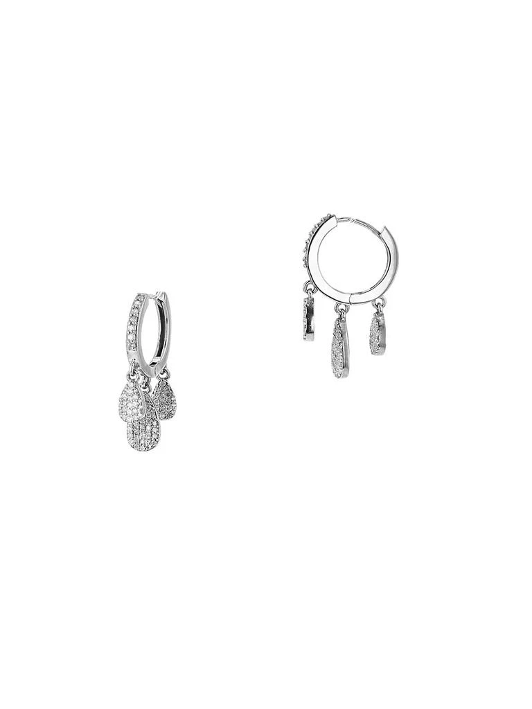 商品Sheryl Lowe|Shaker Sterling Silver &amp; 0.34 TCW Diamond Huggie Hoop Earrings,价格¥6360,第1张图片